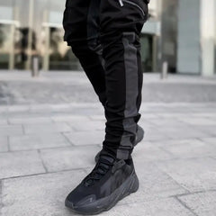 Polyester Jogger Cargo Pants Reflective Loose Fit
