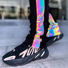 Polyester Jogger Cargo Pants Reflective Loose Fit