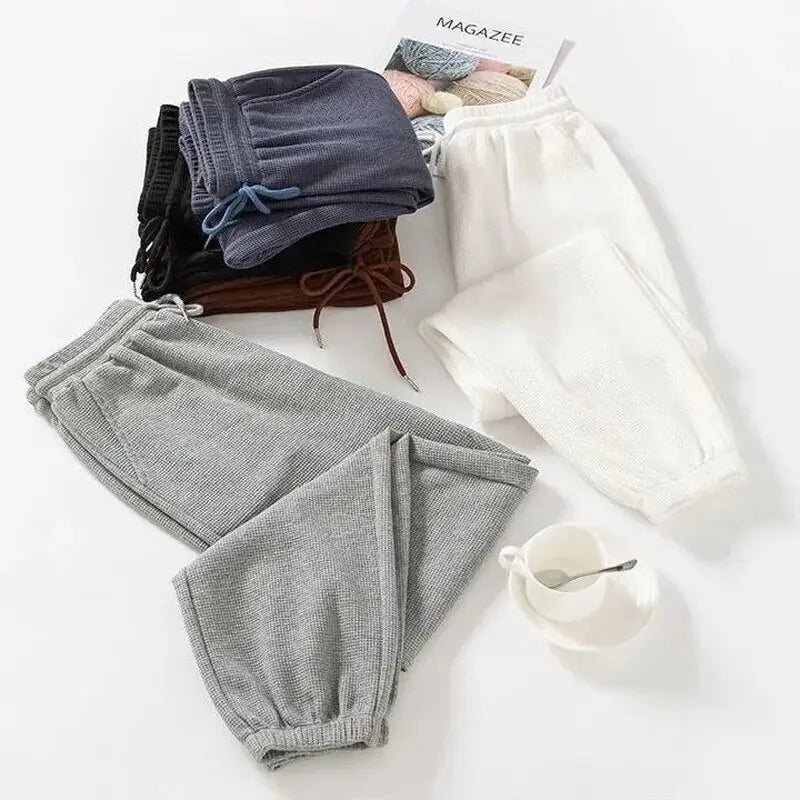 Polyester Jogger Pants Sports Harajuku High Waist