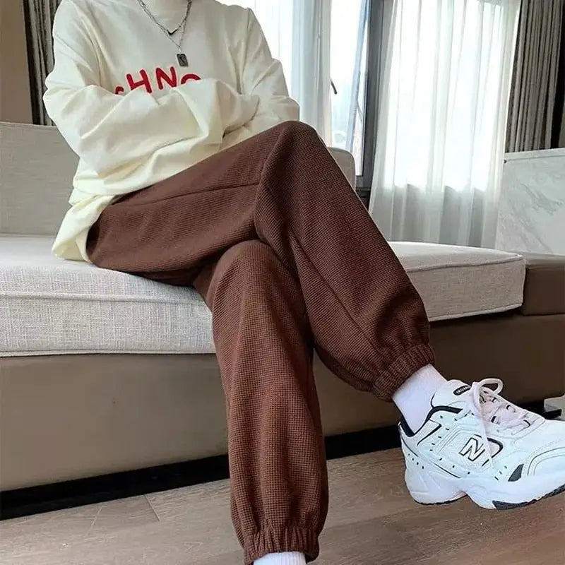 Polyester Jogger Pants Sports Harajuku High Waist