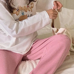 Polyester Jogger Pants Sports Harajuku High Waist