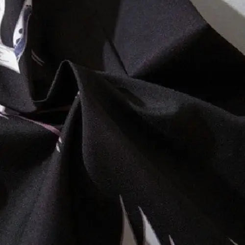 Polyester Kimono Cranes Flying Japanese Style 3/4 Sleeve