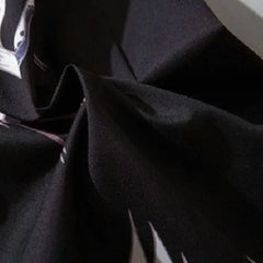 Polyester Kimono Cranes Flying Japanese Style 3/4 Sleeve