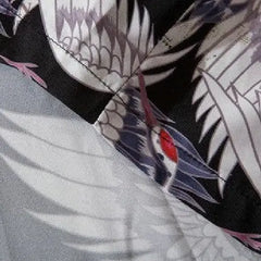 Polyester Kimono Cranes Flying Japanese Style 3/4 Sleeve