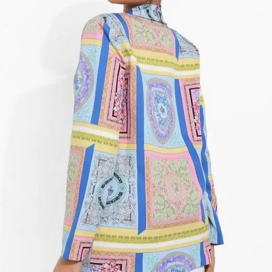 Polyester Mandalas Long Sleeve Blazer
