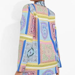 Polyester Mandalas Long Sleeve Blazer