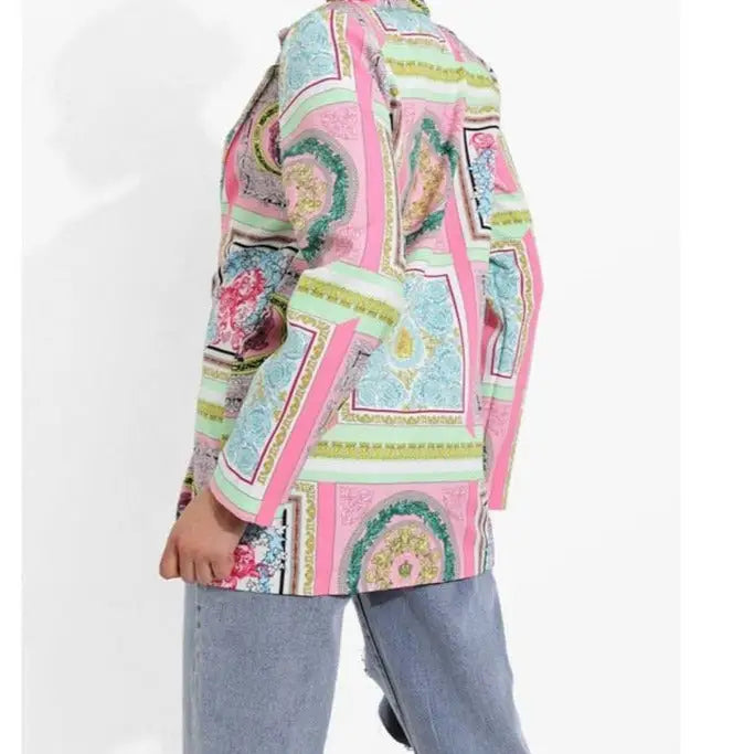 Polyester Mandalas Long Sleeve Blazer
