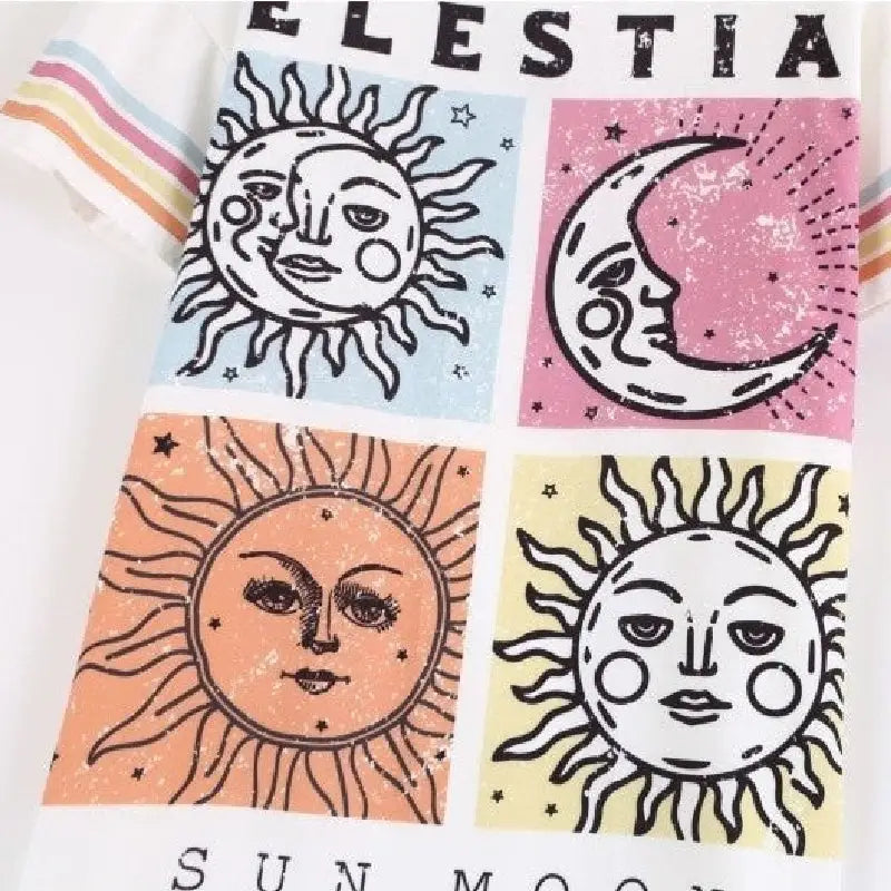 Polyester Oversize Short Sleeves Tee Dress for Women White