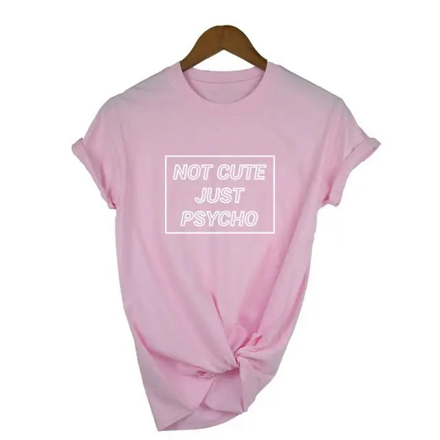 Polyester Psycho Grunge T-Shirt Broadcloth Fabric Pink / S