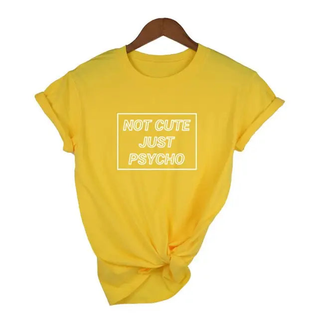 Polyester Psycho Grunge T-Shirt Broadcloth Fabric Yellow / S