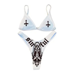 Polyester Skulls Bikini Two Piece 28 Inches Waist 33 Hip