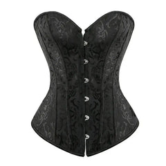 Polyester Spandex Overbust Lingerie Bridal Corset Black / XL