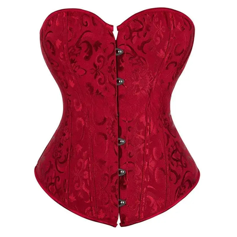 Polyester Spandex Overbust Lingerie Bridal Corset Ligth Red