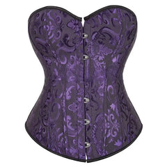 Polyester Spandex Overbust Lingerie Bridal Corset Purple