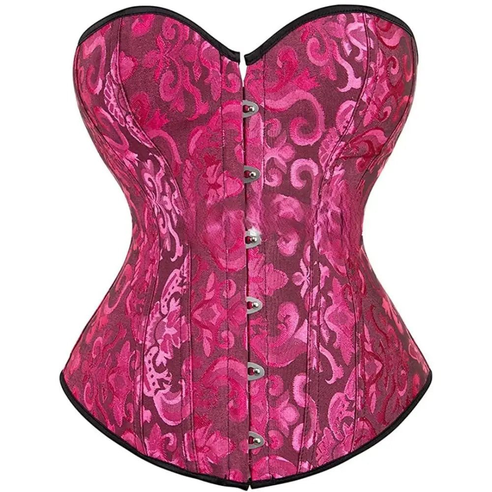 Polyester Spandex Overbust Lingerie Bridal Corset RosE / XL