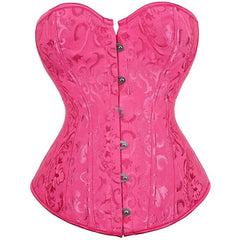 Polyester Spandex Overbust Lingerie Bridal Corset Rose / XL