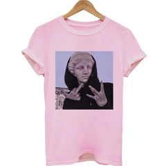 Polyester T-Shirt David Michelangelo Vaporwave Pink Print