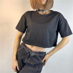 Polyester Wings Butterfly T-Shirt with Hollow Out Back