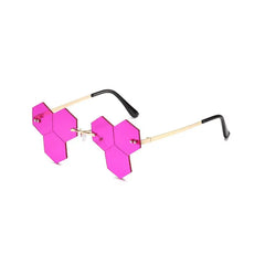 Polygon Irregular Retro Sunglasses Rimless