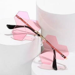 Polygon Irregular Retro Sunglasses Rimless