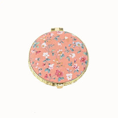 Portable Two-side Compact Pocket Floral Mirror - Pink Circle