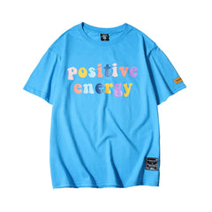 Positive Energy Short-Sleeved T-Shirt - Blue / S - Shirts