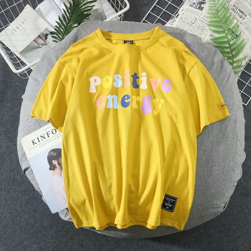 Positive Energy Short-Sleeved T-Shirt - Yellow / S - Shirts