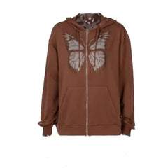 Printed Butterfly Long Sleeves Hoodies