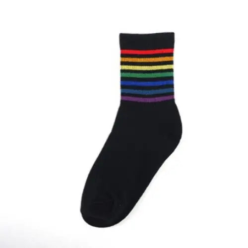 Printed Cotton Socks - Rainbow C / One Size