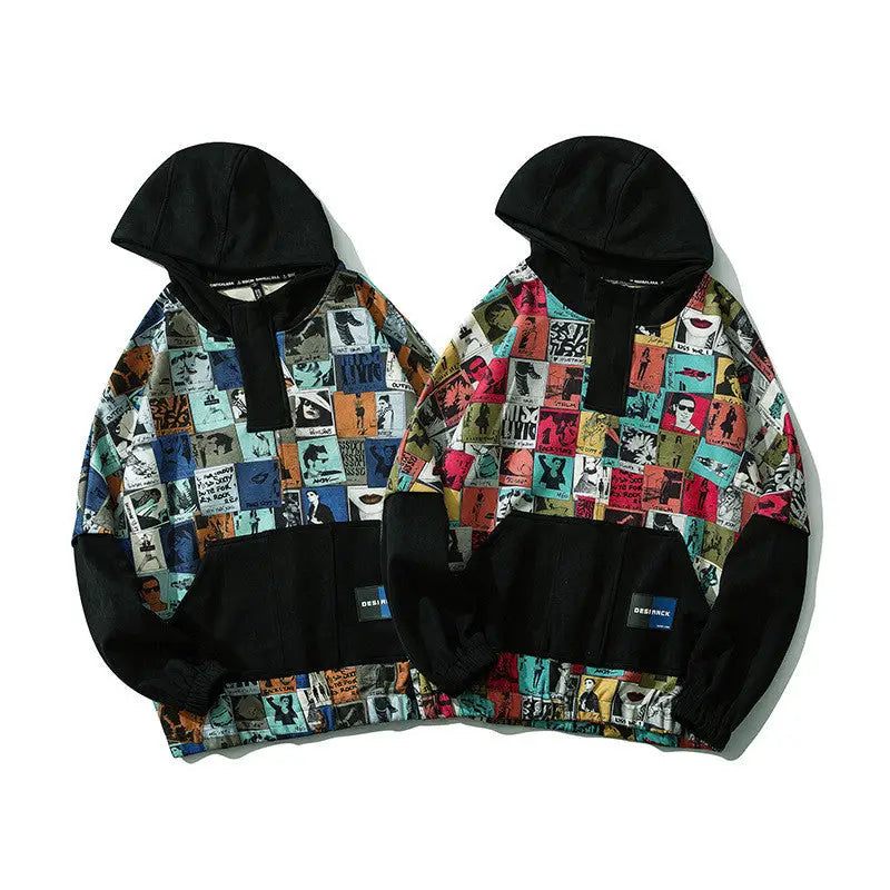 Printed Desianck Two-Piece Hoodie with Cat Design