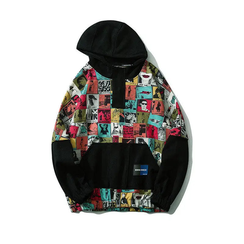 Printed Desianck Two-Piece Hoodie with Cat Design Red / M