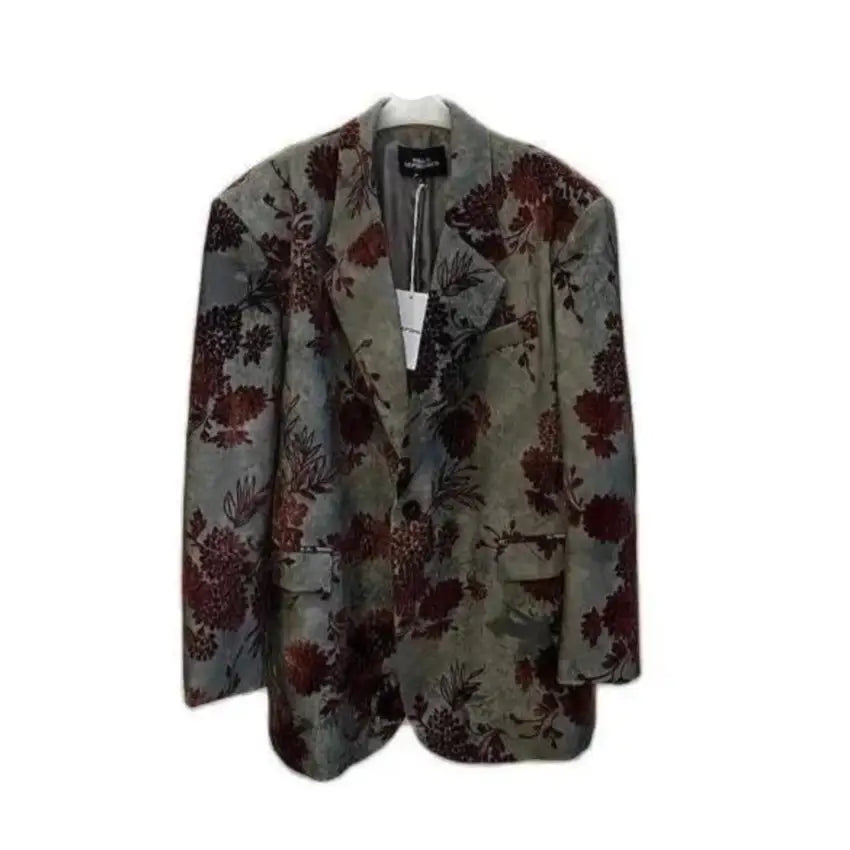 Printed Loose-Fit Full Sleeve Blazer