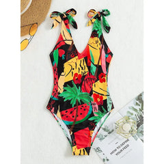 Printed One-Piece Swimsuit with 26 Inches Waist and 33 Hip