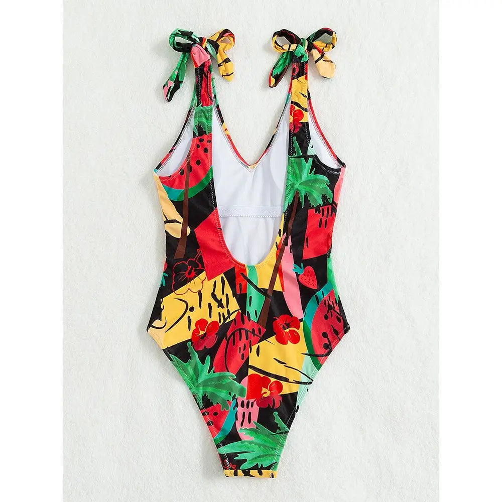 Printed One-Piece Swimsuit with 26 Inches Waist and 33 Hip
