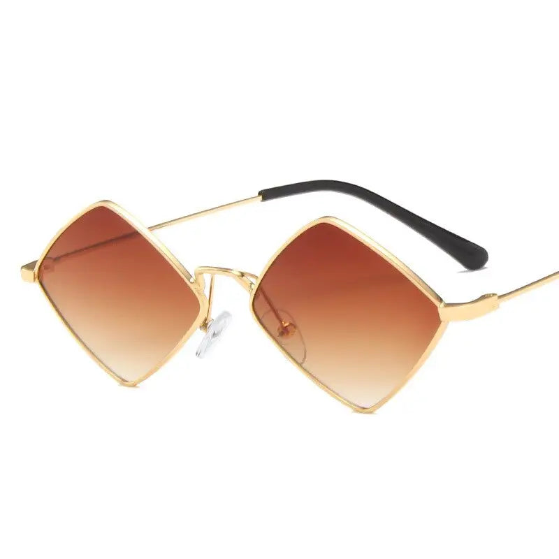Prismatic Retro Square Sunglasses - Brown / One Size
