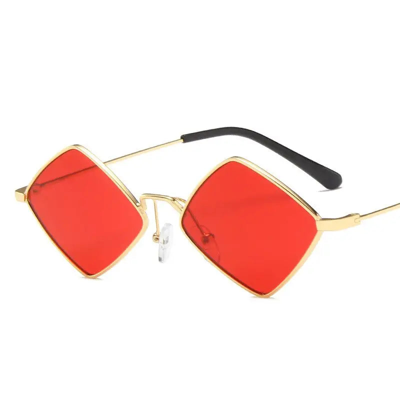 Prismatic Retro Square Sunglasses - Red / One Size