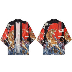 Harajuku Tiger 3/4 Sleeve Kimono - KIMONO