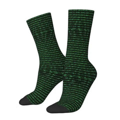 Programming Code Geek Middle Socks - Green / One Size