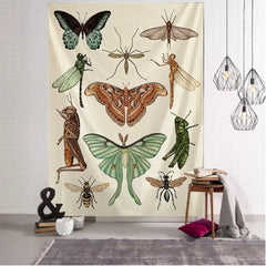 Psychedelic Butterfly Pattern Tapestry Blanket