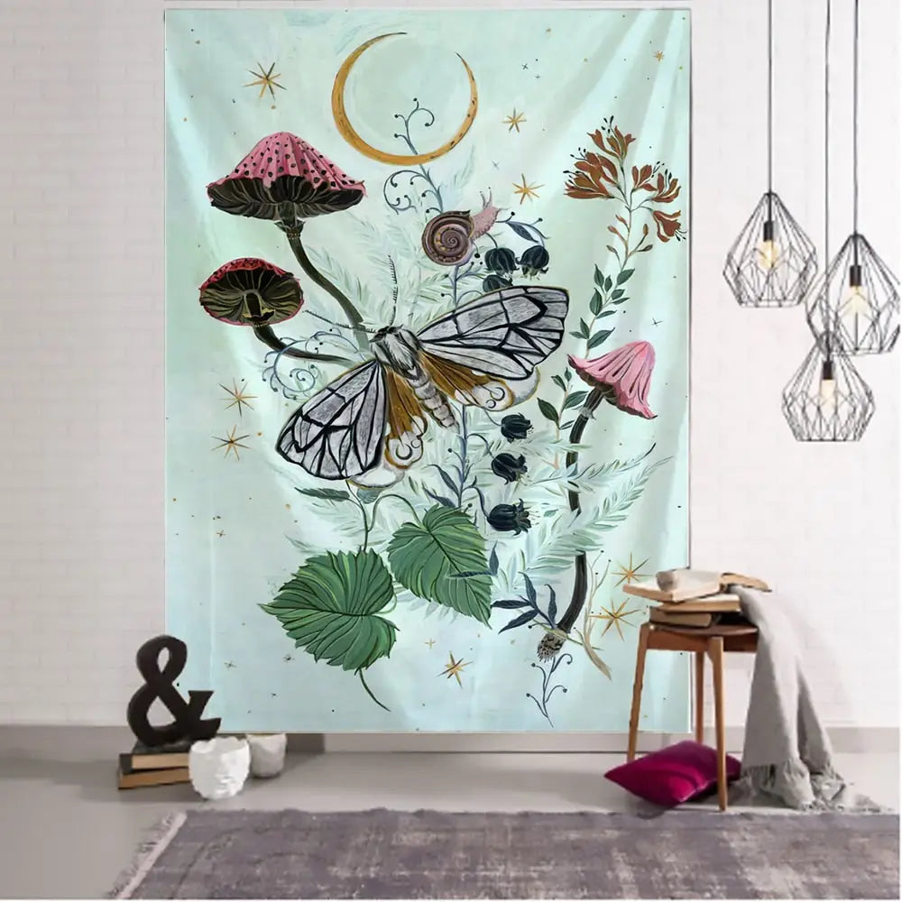 Psychedelic Butterfly Pattern Tapestry Blanket