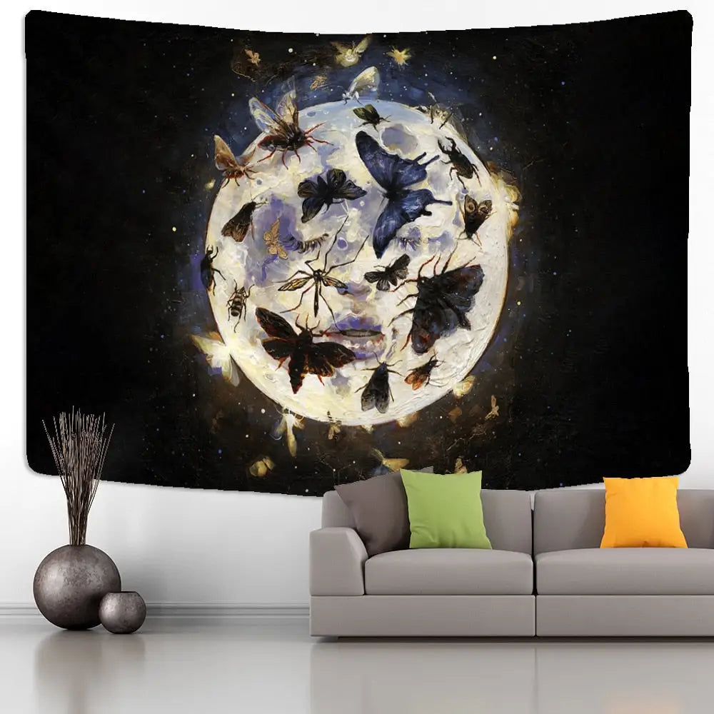 Psychedelic Butterfly Tapestry Wall Art Decor A / 95x70cm