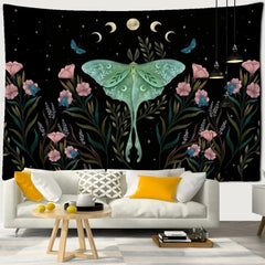 Psychedelic Butterfly Tapestry Wall Art Decor H / 95x70cm