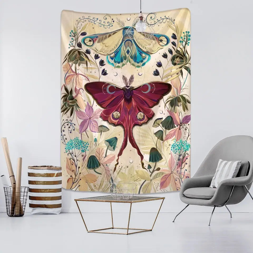 Psychedelic Butterfly Tapestry Wall