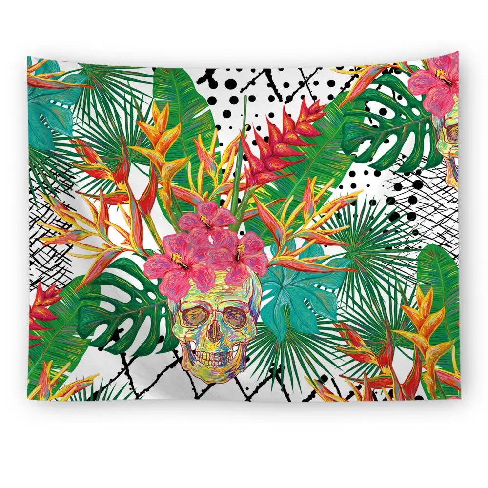 Psychedelic Elegant Katrina Skull Tapestry