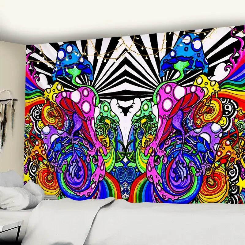 Psychedelic Mushroom Bohemian Home Decor Wall Tapestry