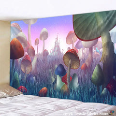 Psychedelic Mushroom Indian Mandala Tapestry Wall