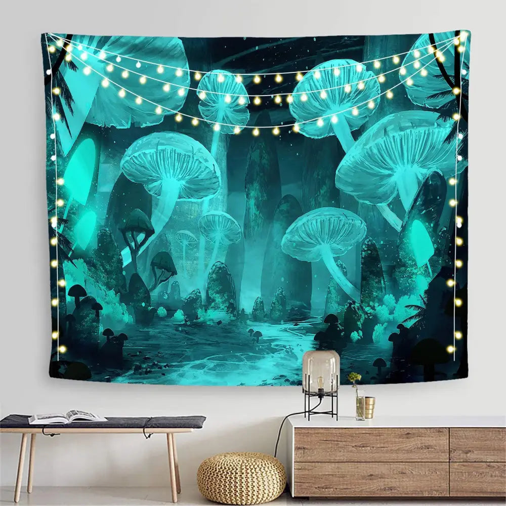 Psychedelic Mushroom Tapestry Wall Decor B / 95x73