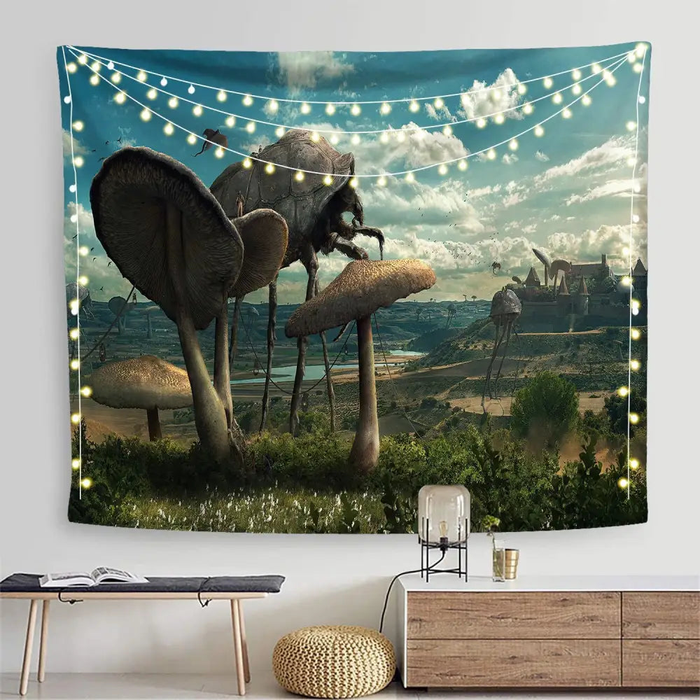 Psychedelic Mushroom Tapestry Wall Decor D / 95x73