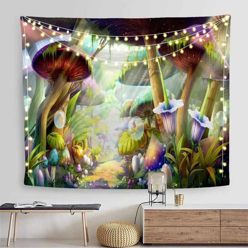 Psychedelic Mushroom Tapestry Wall Decor J / 95x73