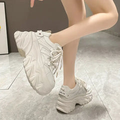 PU Chunky Platform Lace Up Sneakers